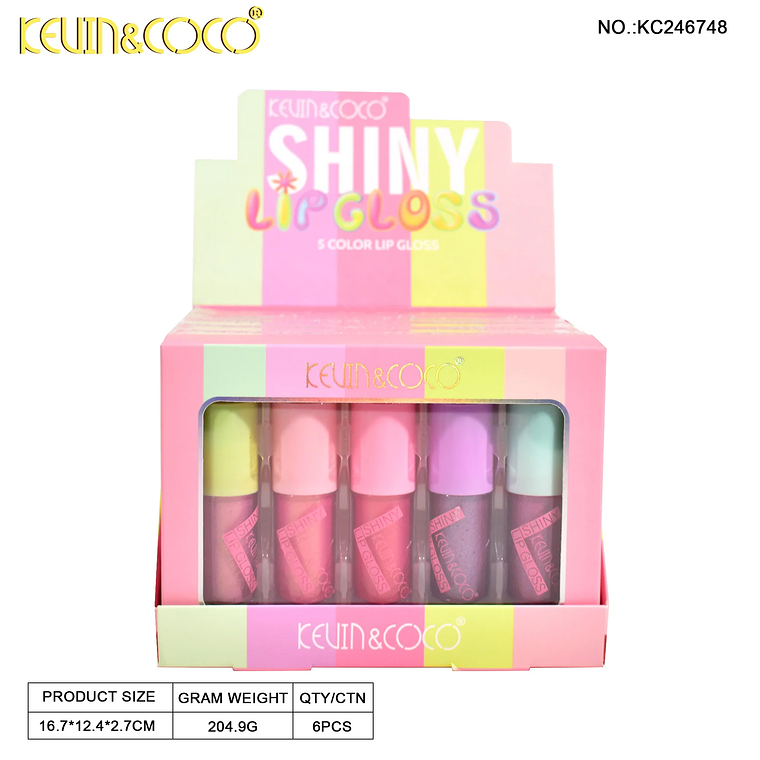  SET DE 5 LIPGLOSS DREAMY PINK SHELL  3