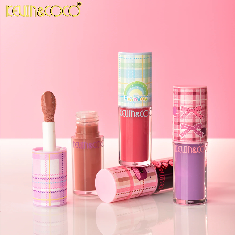   BRILLO DE LABIOS DE CAFE A CUADROS INDIVIDUALES   4