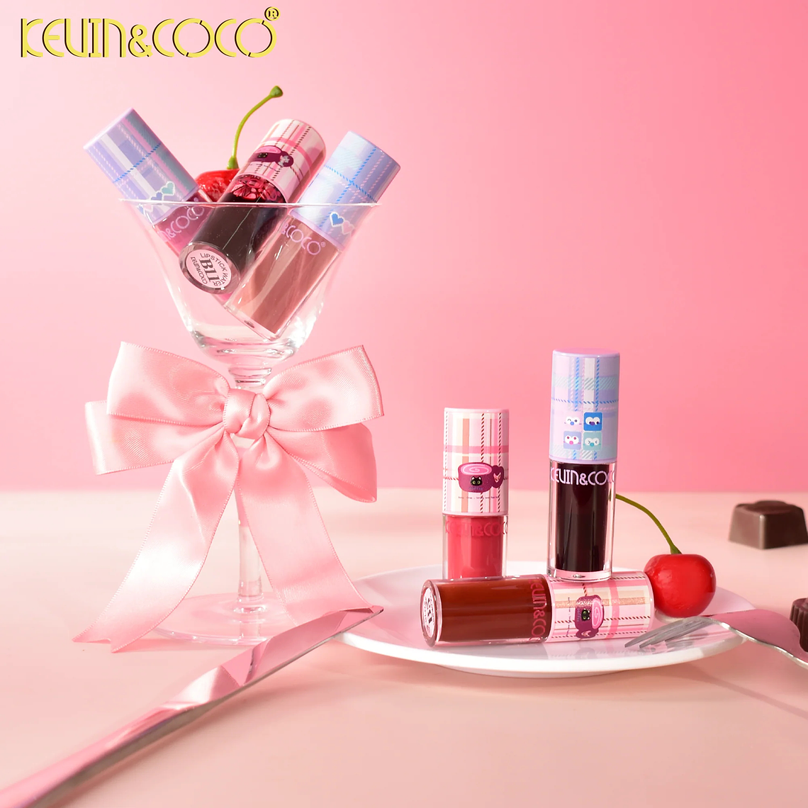   BRILLO DE LABIOS DE CAFE A CUADROS INDIVIDUALES   5