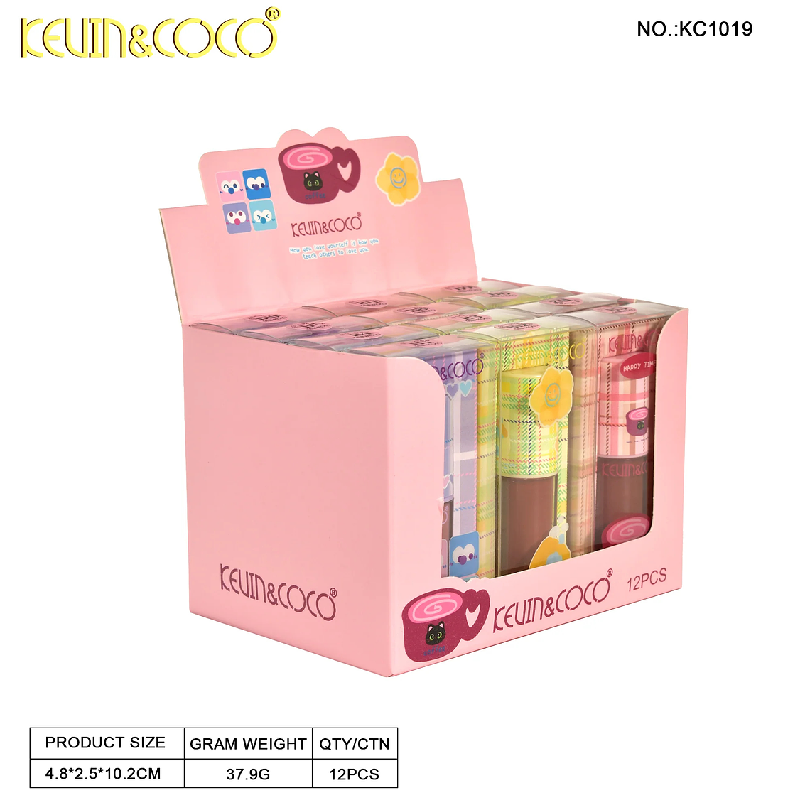   BRILLO DE LABIOS DE CAFE A CUADROS INDIVIDUALES   6