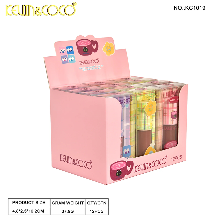   BRILLO DE LABIOS DE CAFE A CUADROS INDIVIDUALES   6