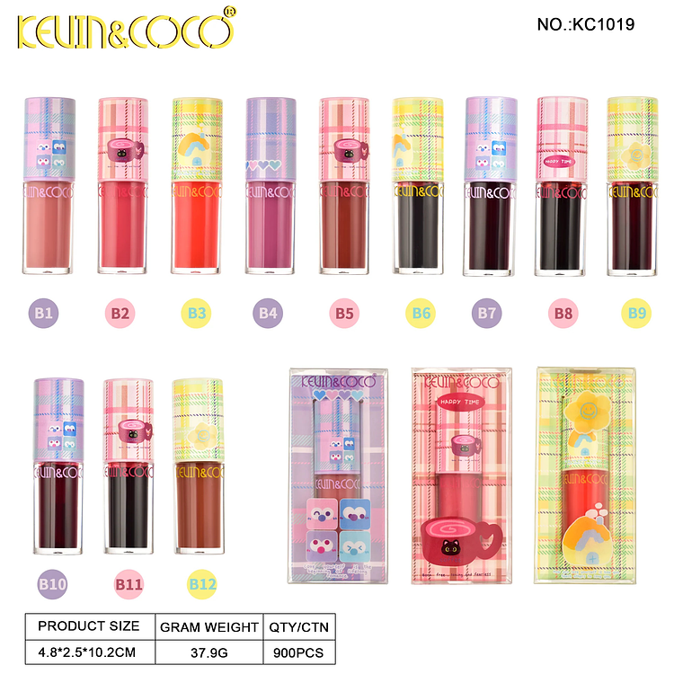   BRILLO DE LABIOS DE CAFE A CUADROS INDIVIDUALES   7