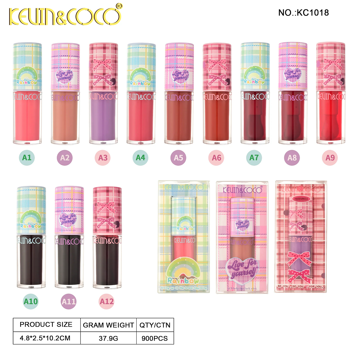 Brillo de labios de café a cuadros individuales  2