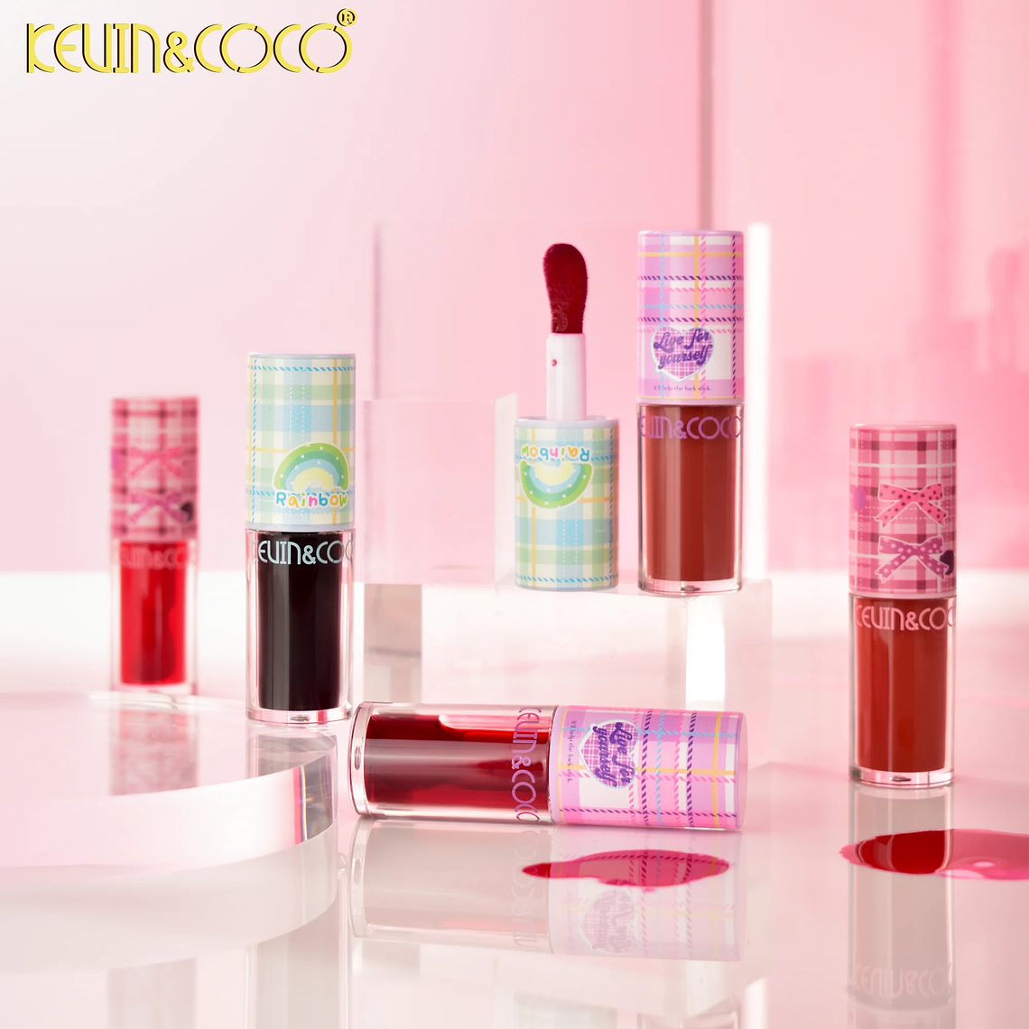 Brillo de labios de café a cuadros individuales  6