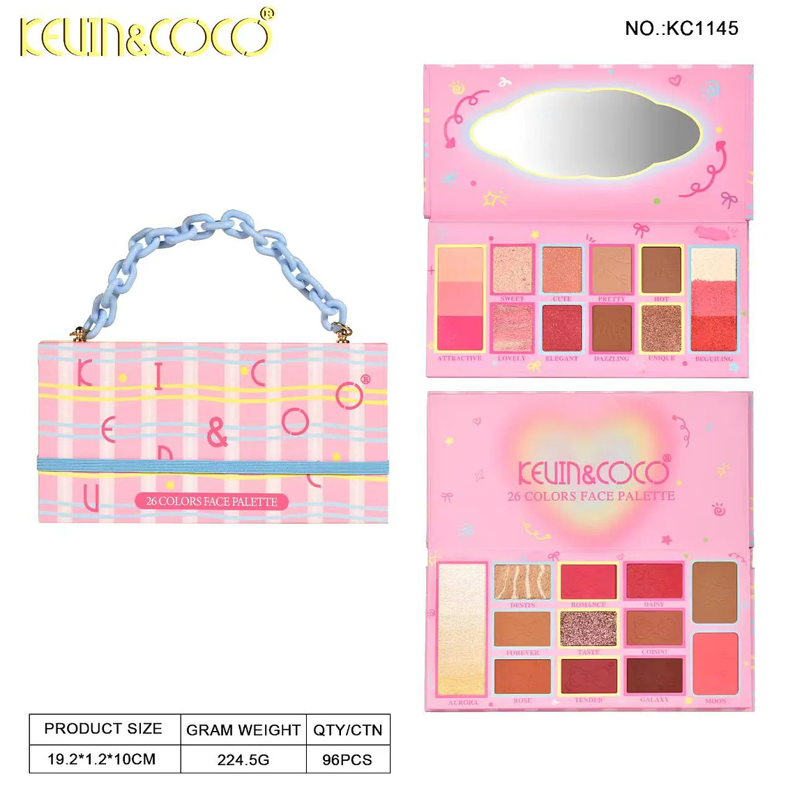  Paleta de maquillaje Dream Fast Travel de 26 colores rosa  2