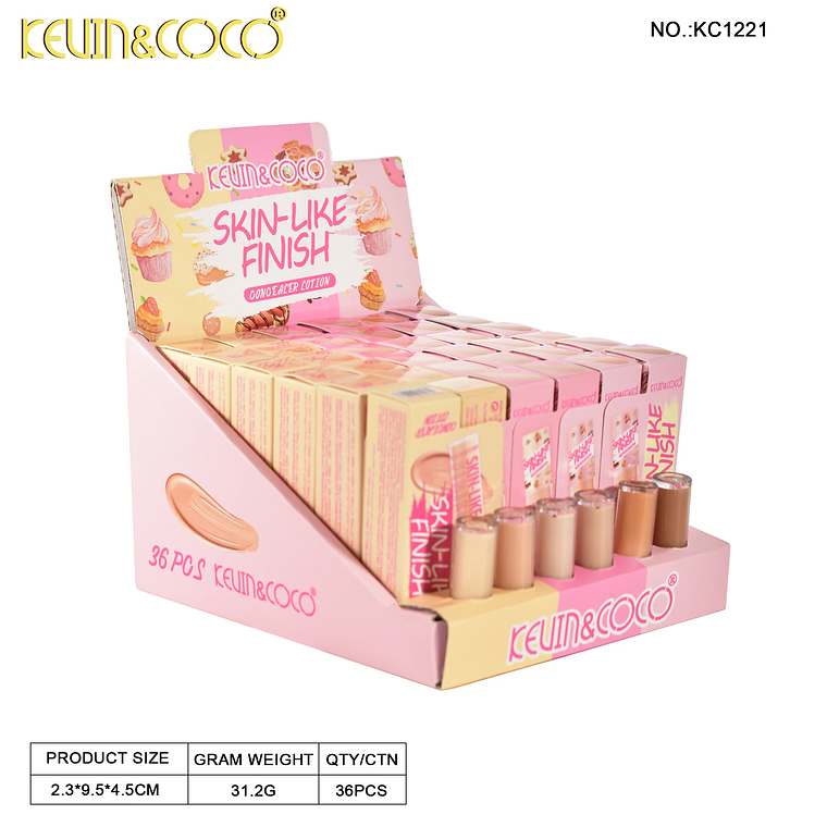  Corrector Fluido Skin Like Finish 6 tonos 4