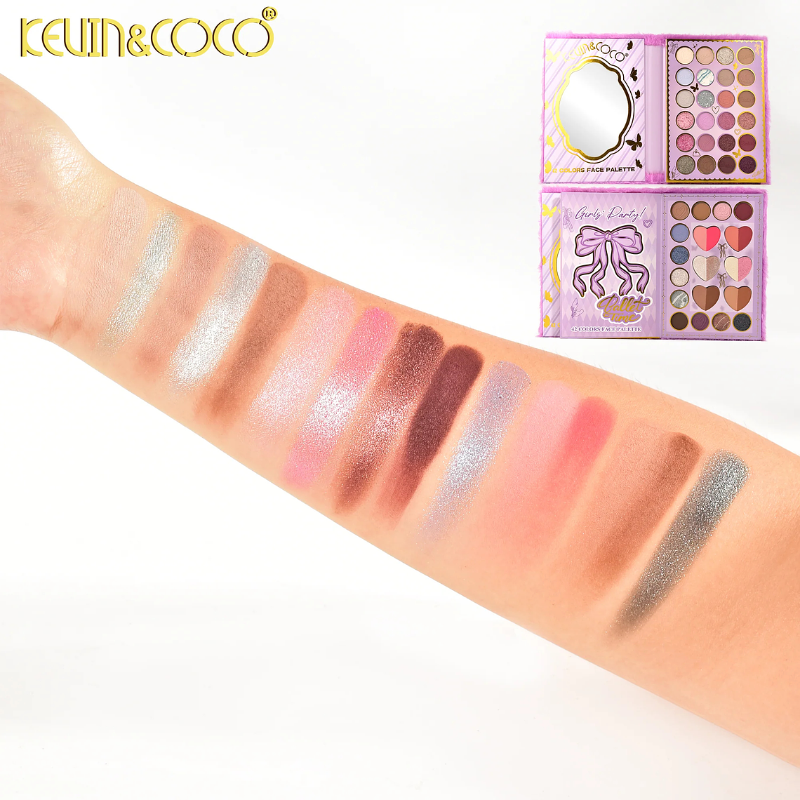  Paleta de 42 colores Fluffy Sweetheart Face en morado  3