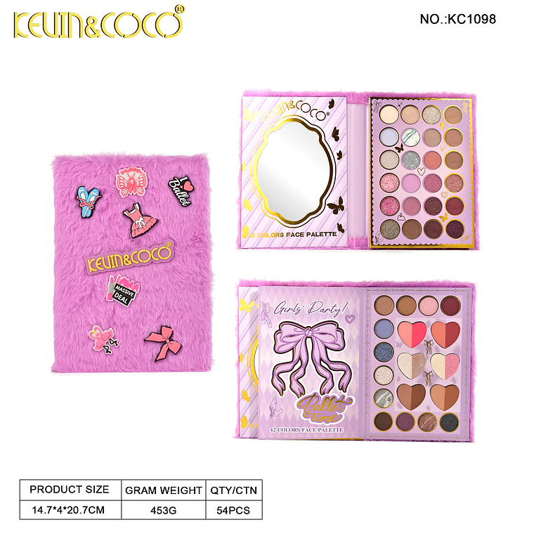  Paleta de 42 colores Fluffy Sweetheart Face en morado  4