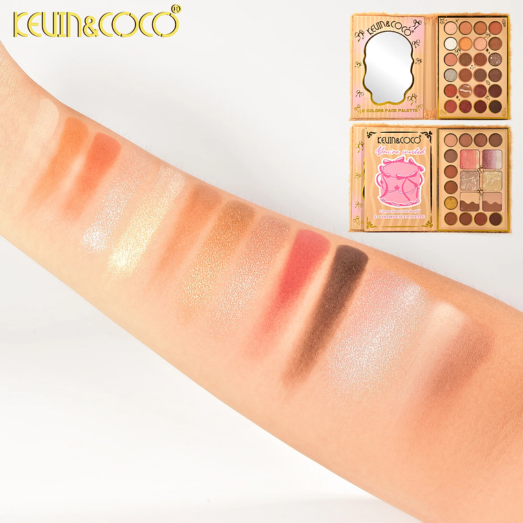   Paleta de 42 colores de cara de corazón esponjosa color café  4