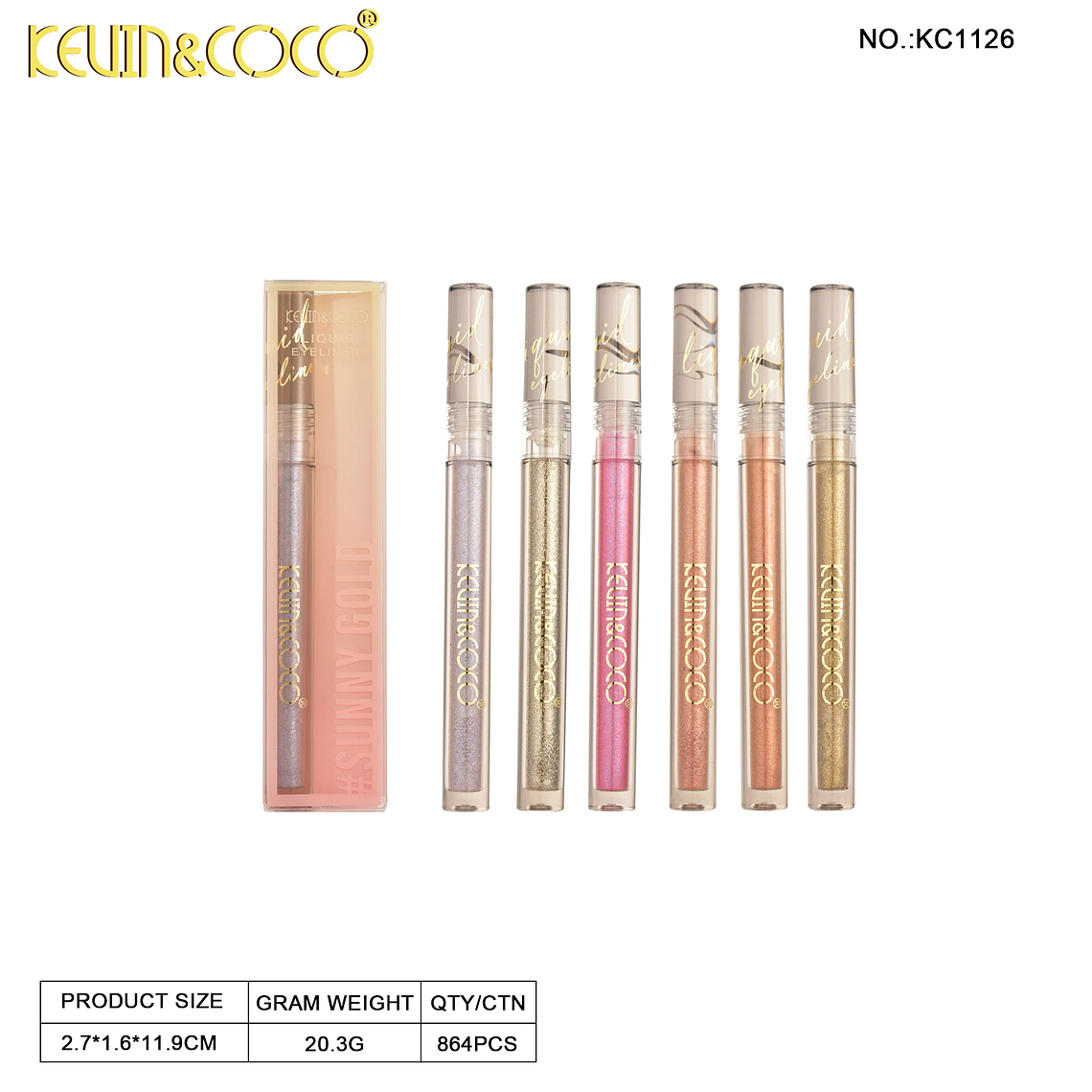  Delineador de ojos líquido Polvo de estrellas de oro roto  3