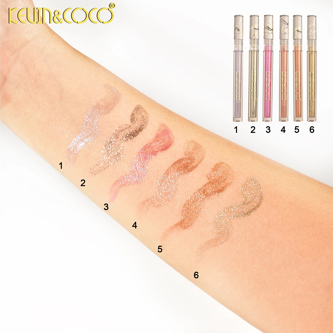  Delineador de ojos líquido Polvo de estrellas de oro roto  6