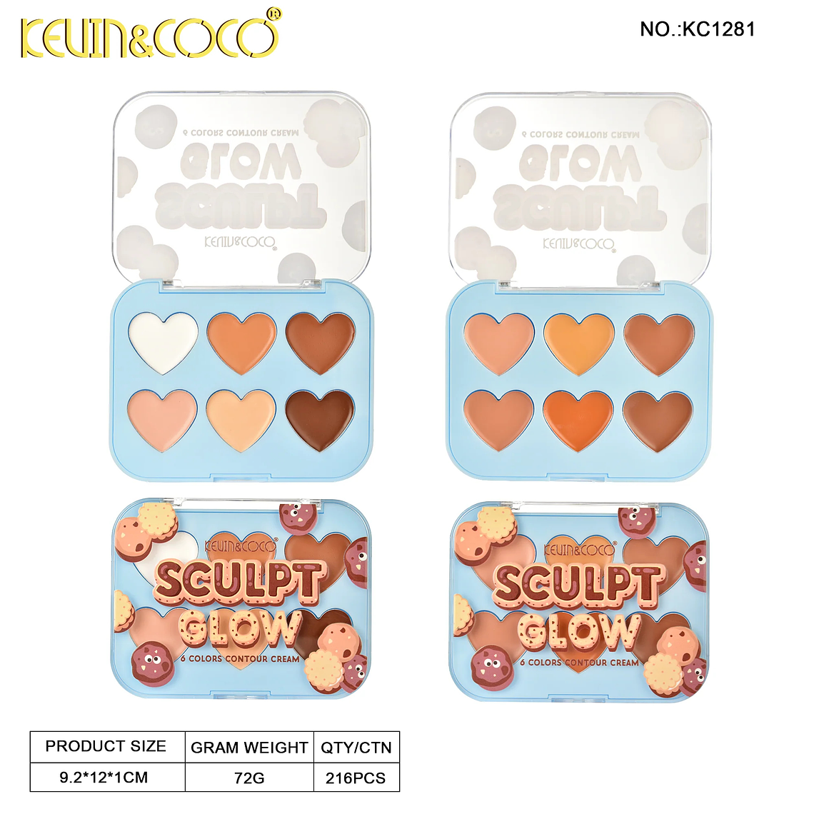   Crema de contorno de seis colores Flower Sweetheart 2