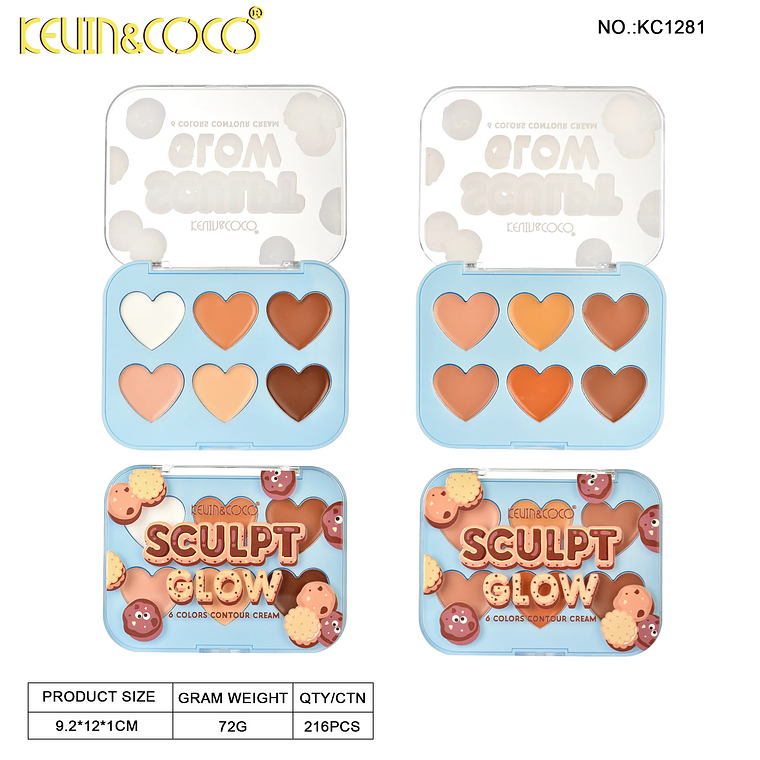   Crema de contorno de seis colores Flower Sweetheart 2