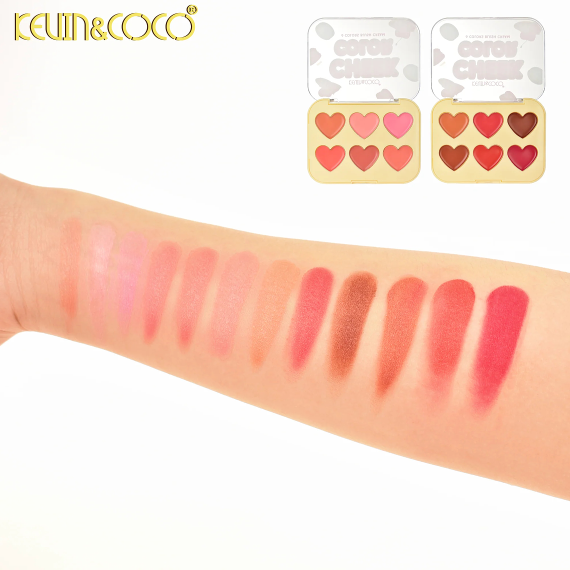 Rubor y Contorno en Crema colorete Sweetheart de seis colores  3