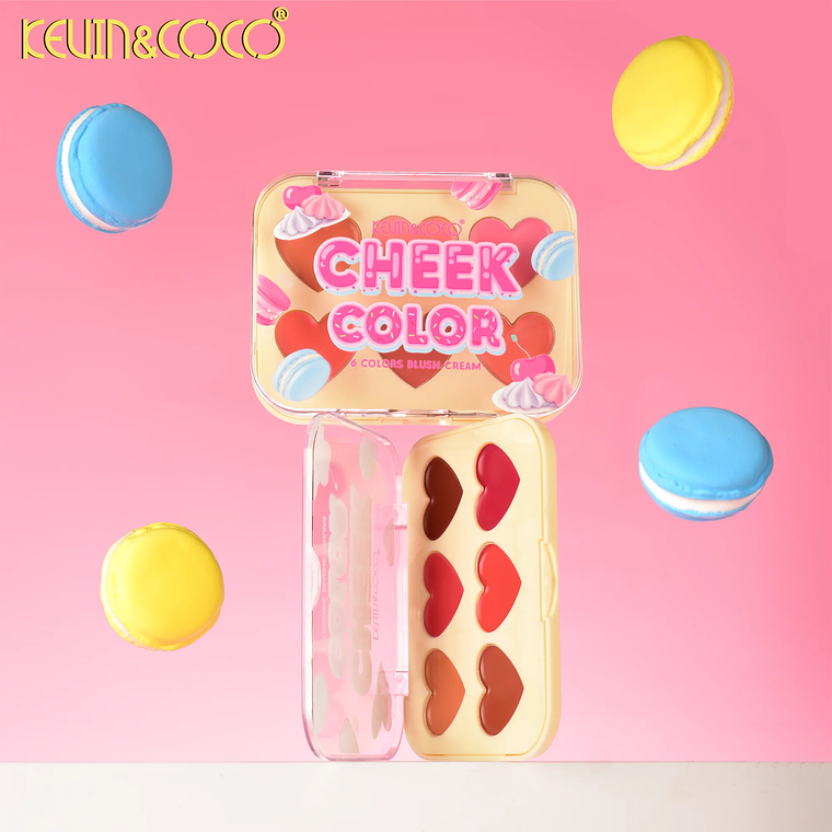 Rubor y Contorno en Crema colorete Sweetheart de seis colores  4