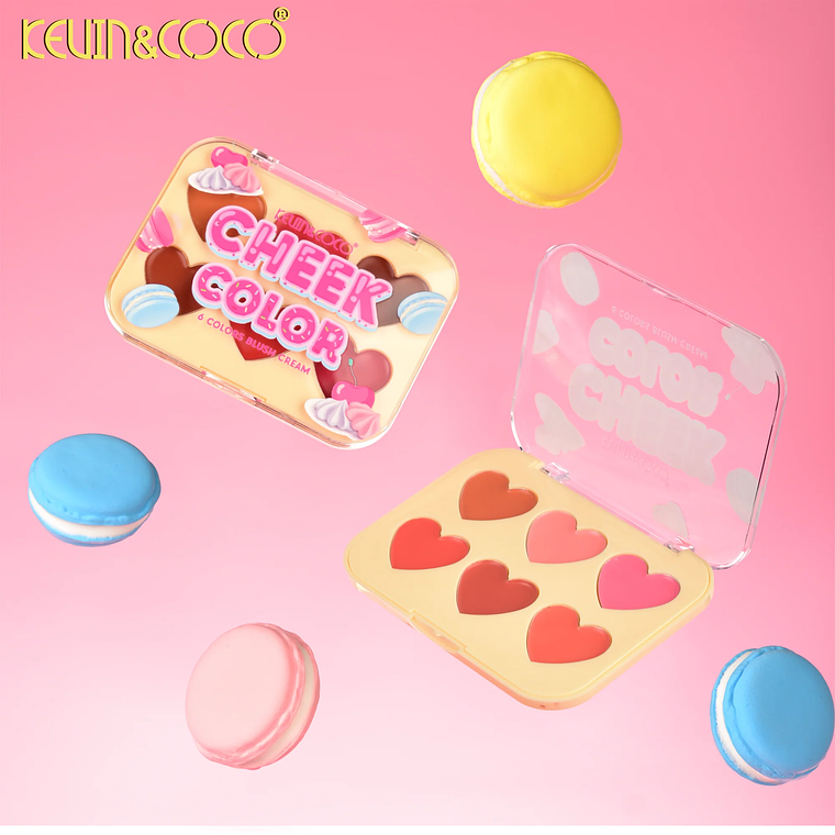 Rubor y Contorno en Crema colorete Sweetheart de seis colores  5