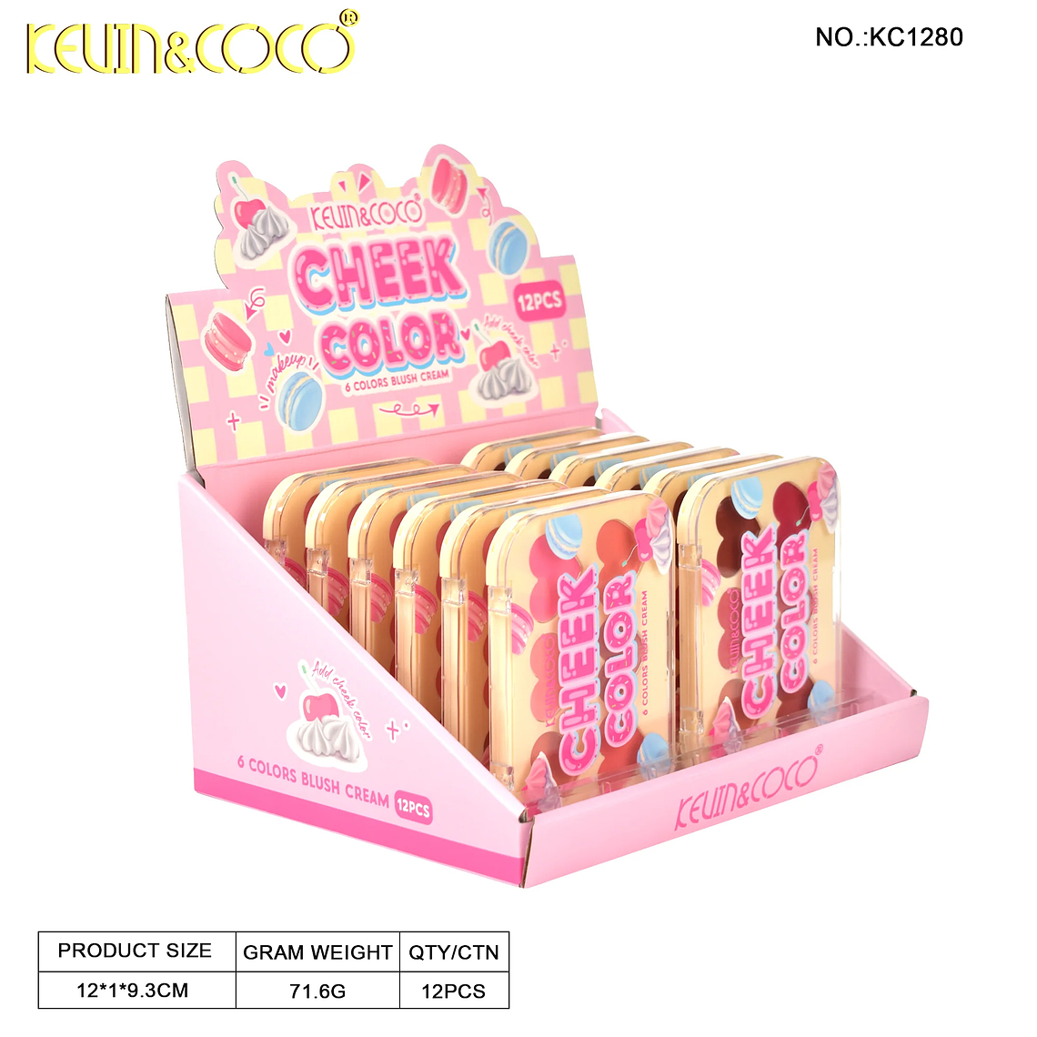 Rubor y Contorno en Crema colorete Sweetheart de seis colores  8