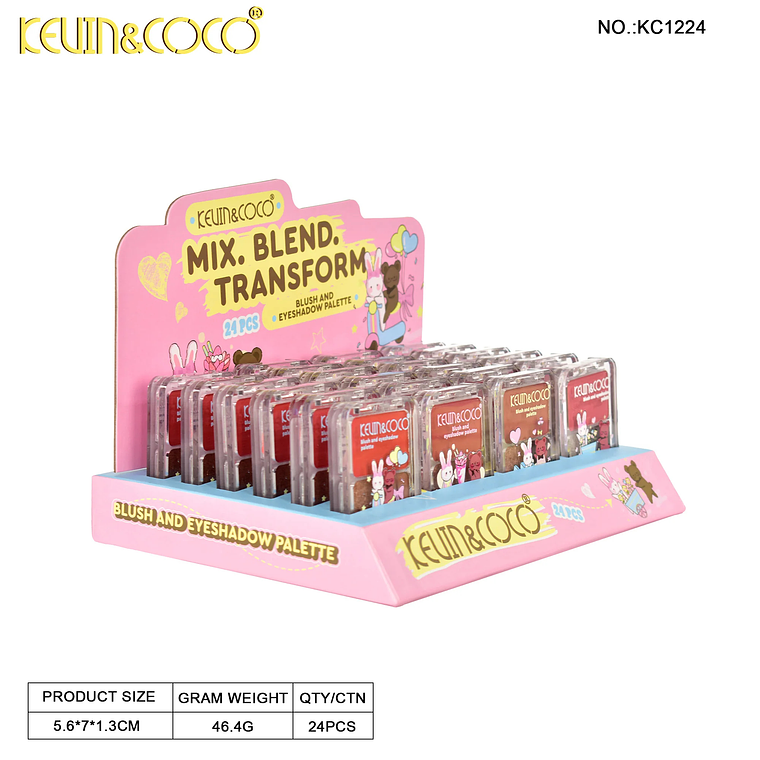   Paleta de colorete y sombras de ojos 3D  rubor e iluminador 2