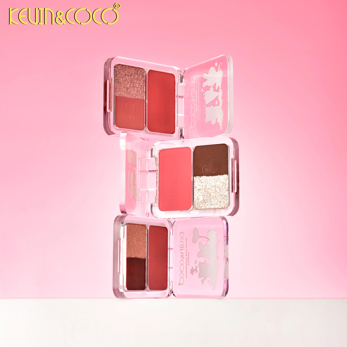   Paleta de colorete y sombras de ojos 3D  rubor e iluminador 4