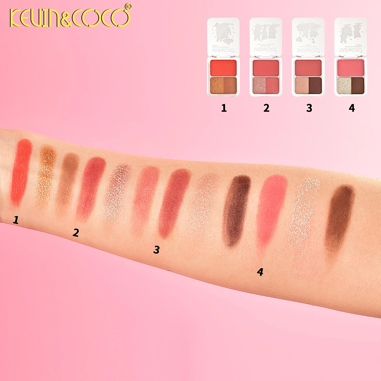   Paleta de colorete y sombras de ojos 3D  rubor e iluminador 5