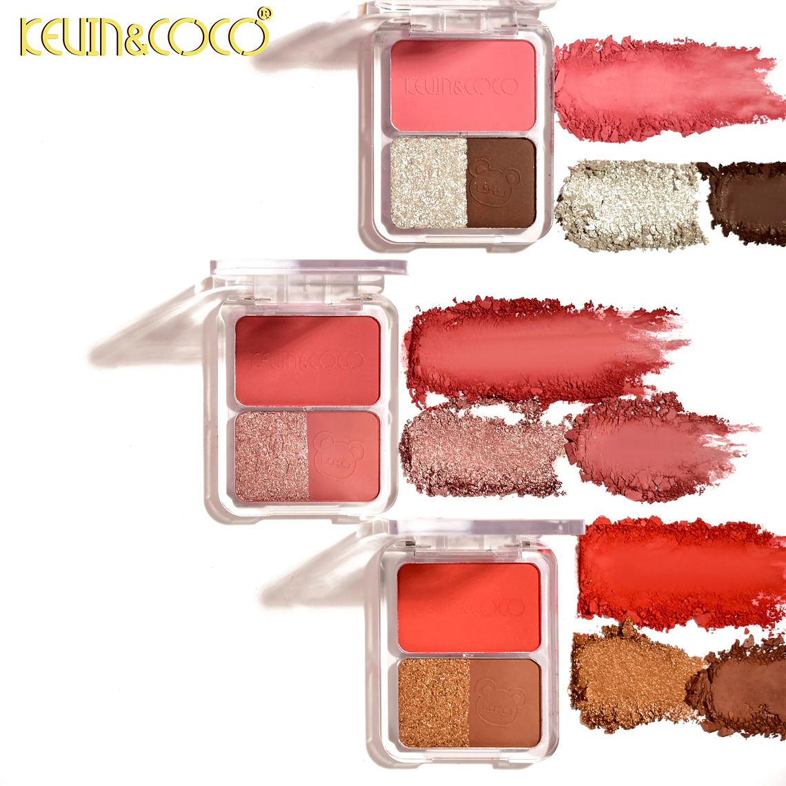   Paleta de colorete y sombras de ojos 3D  rubor e iluminador 6