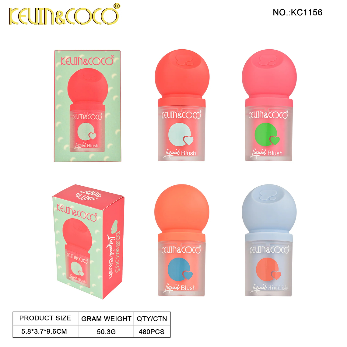   Colorete e iluminador líquido de granada de 8 colores (Grupo B)  rubor e iluminador 8