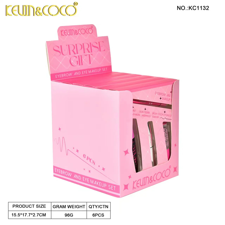   Set de lápiz de cejas y delineador de ojos  set de máscara de pestañas 4