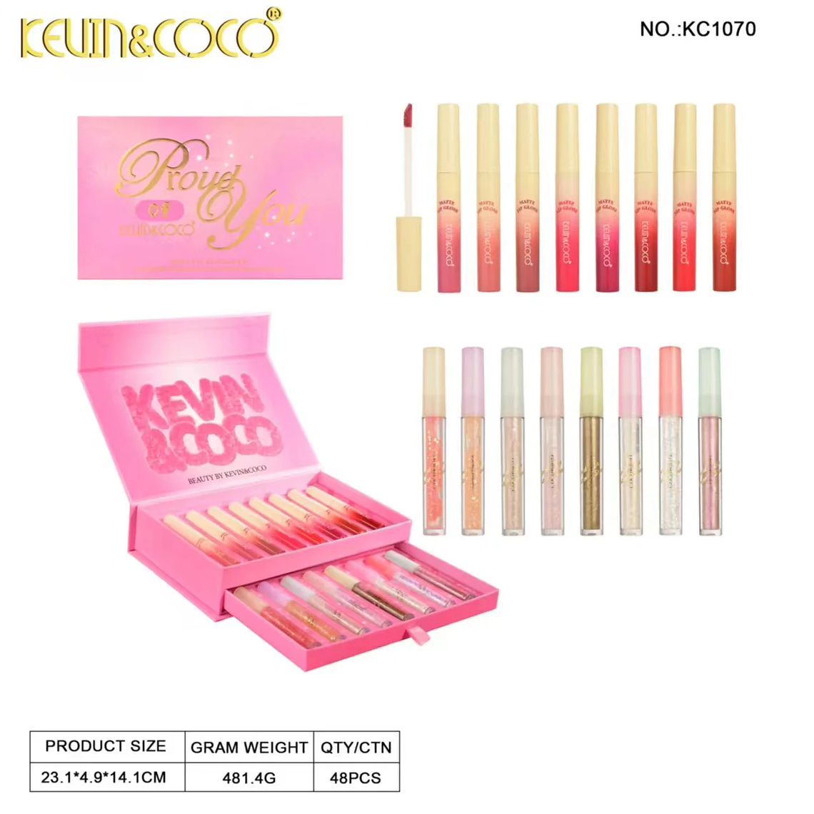 Set de brillo labial, pintalabios y delineador de labios 6