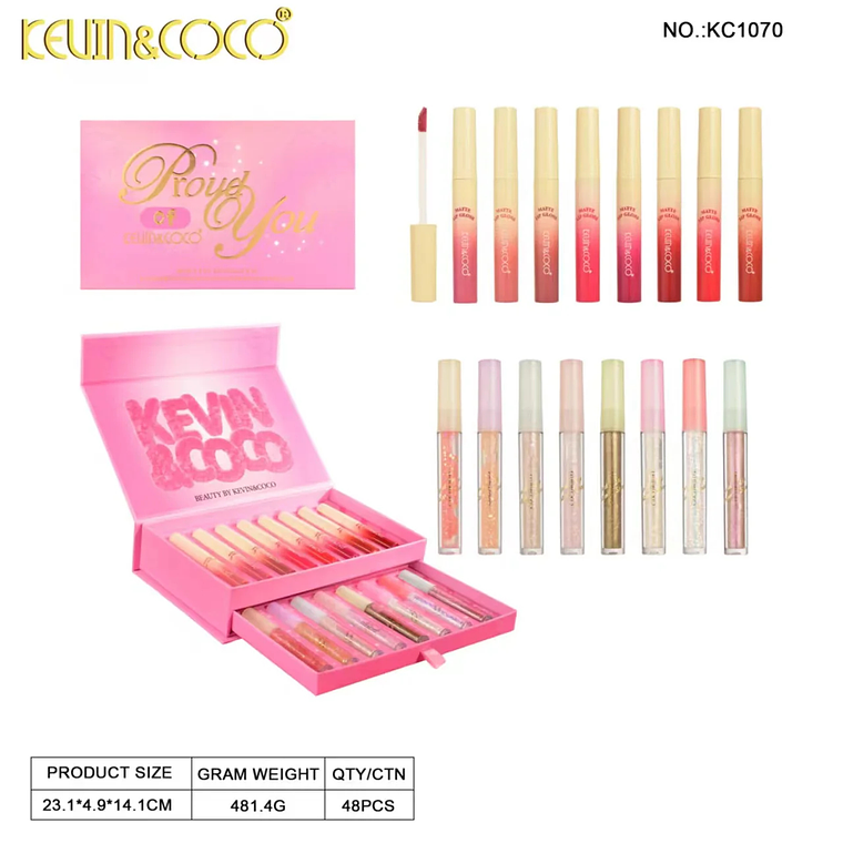 Set de brillo labial, pintalabios y delineador de labios 6