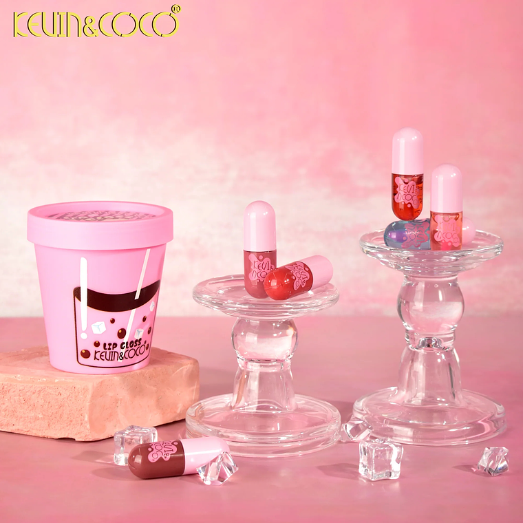 BRILLO PARA LABIOS,VASO DE TE 6 TONOS  6