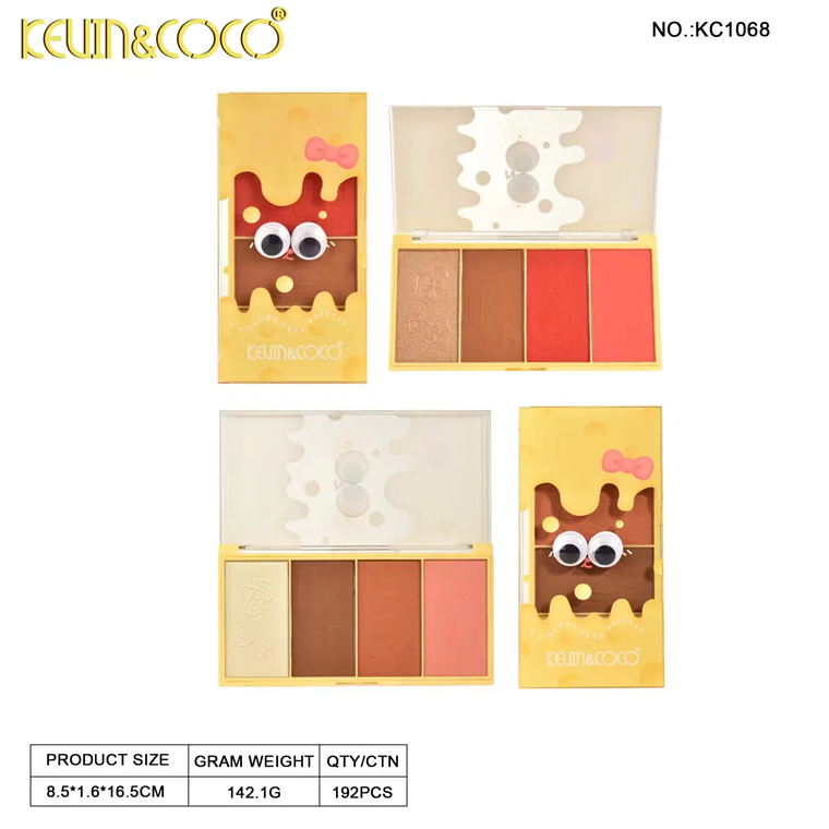 Paleta de Corrector, rubor e iluminador Melty Cheese de 4 colores (2 tonos) 4