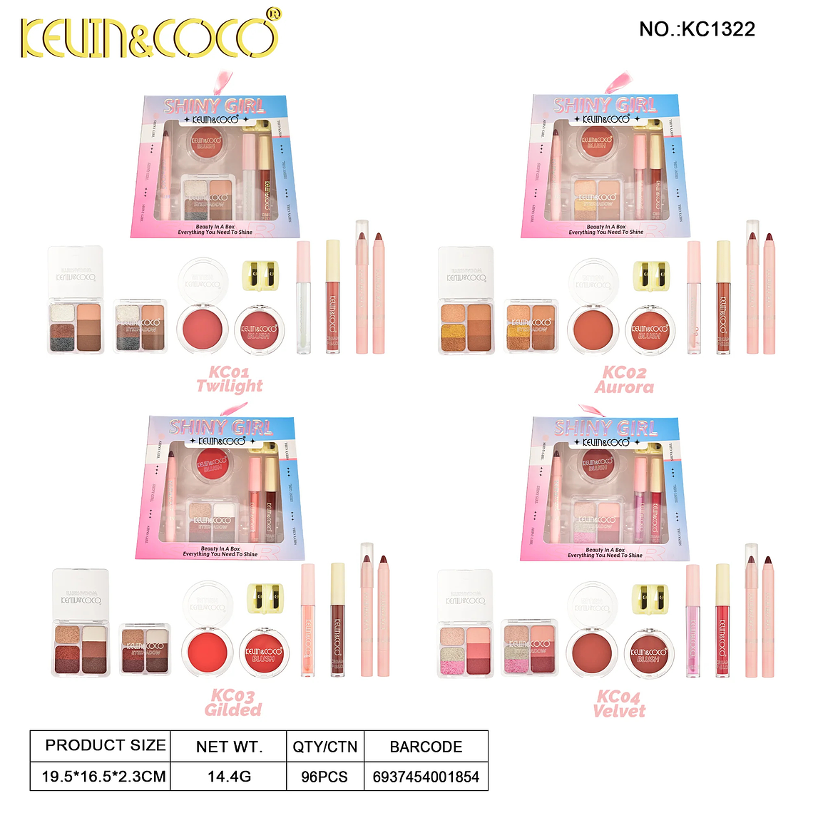 SET DE MAQUILLAJE 6 PIEZAS SHINY GIRL 8