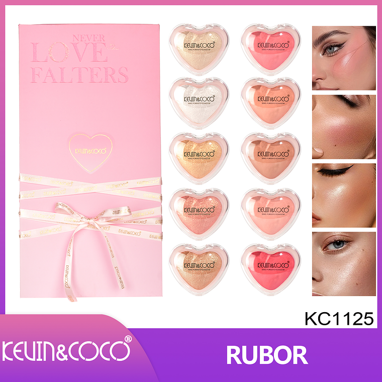 Set De 10 Rubores e Iluminadores Never Love Falters  1