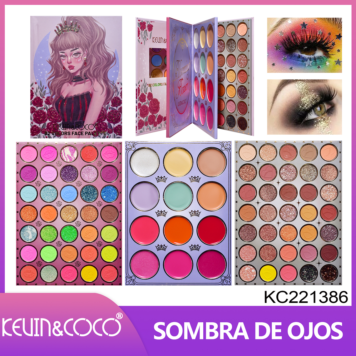 Paleta De Sombras Pink Girl 82 Colores  1