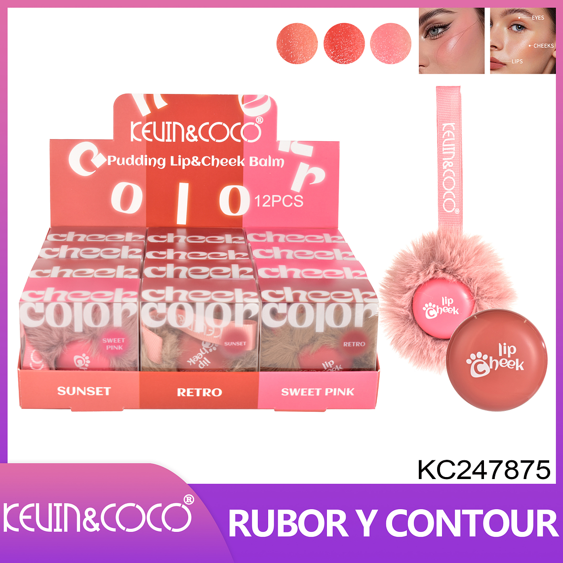 Crema de Labios y Mejillas Lip Cheek 3 Colores  1