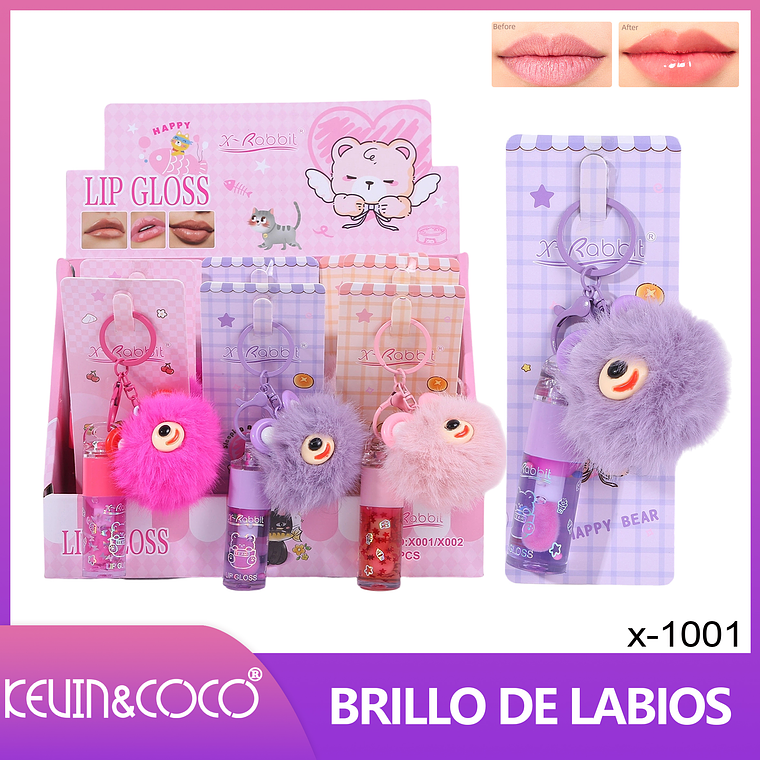 Osito Cariñoso – Brillo Labial con Colgante de Peluche 1