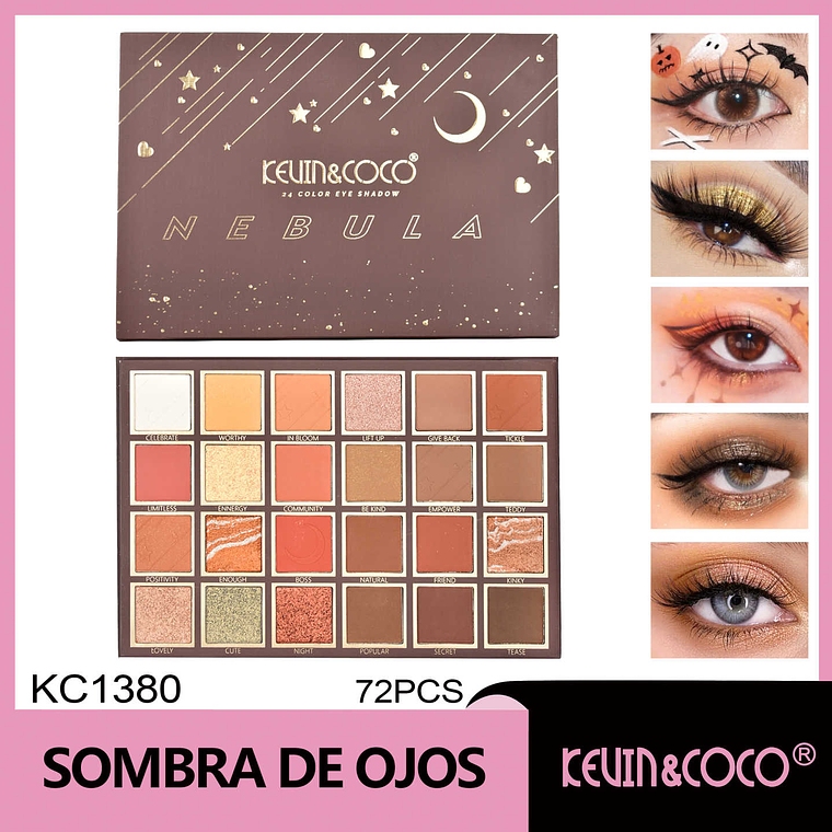PALETA DE SOMBRAS NEBULA CAFE HIGH PIGMENTATION  24 COLORES 1