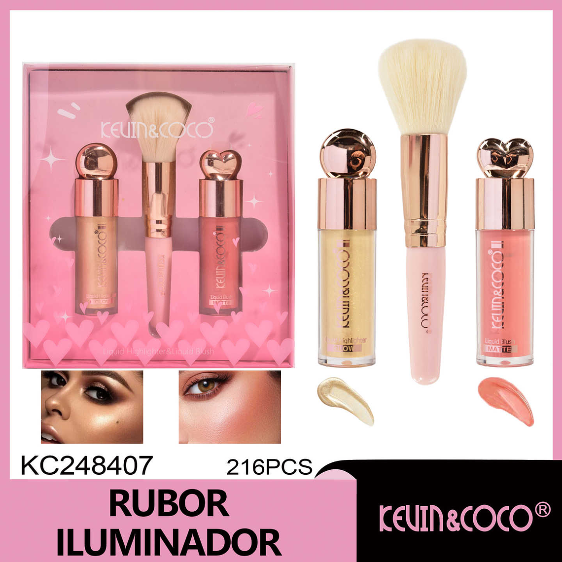 Set de rubor e iluminador  rare pretty 1