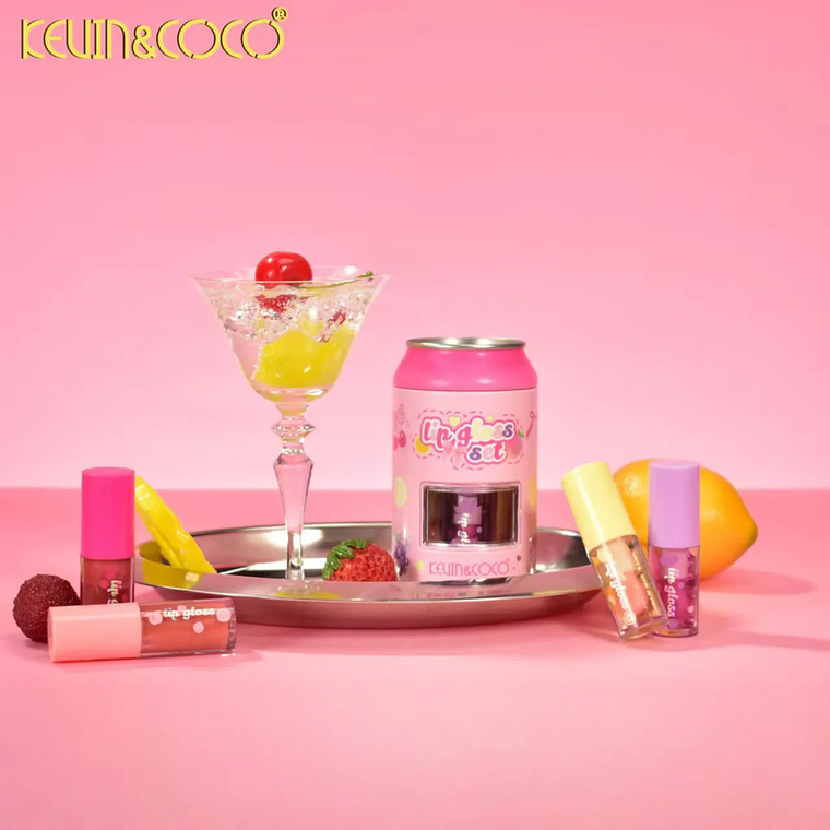 Set de Brillos Labiales en Lata 4pcs  3