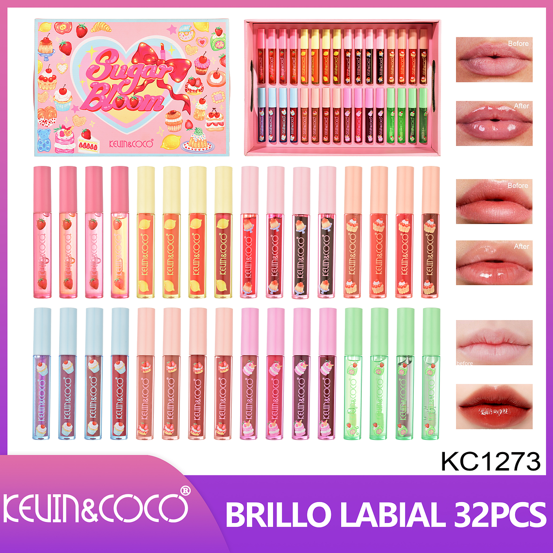 Set de Brillos Labiales 32pcs  1