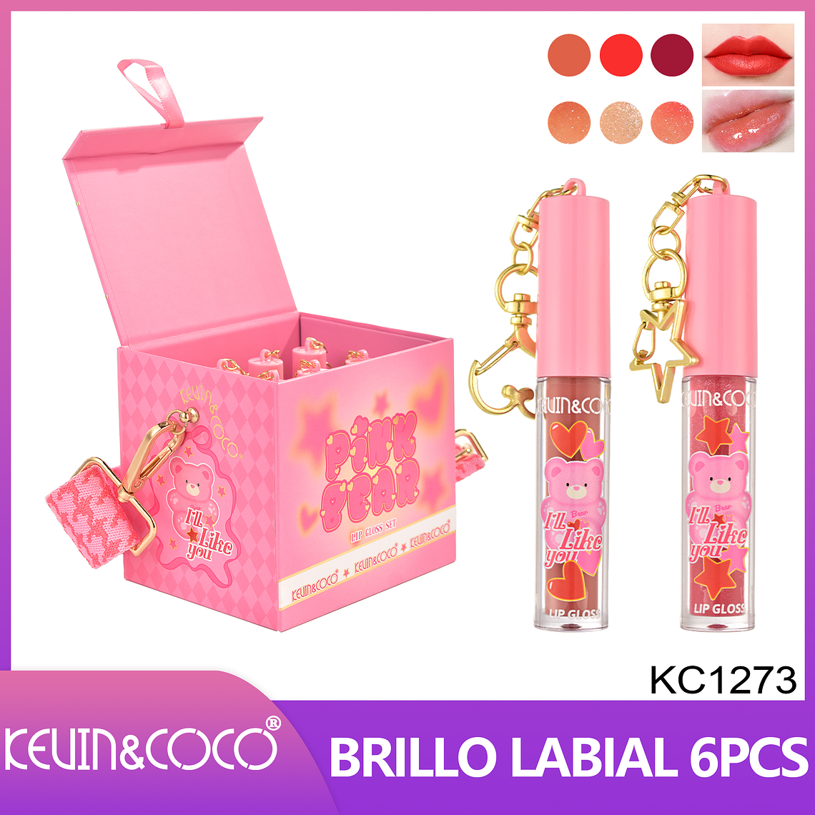Set de Brillos Labiales 6pcs 1