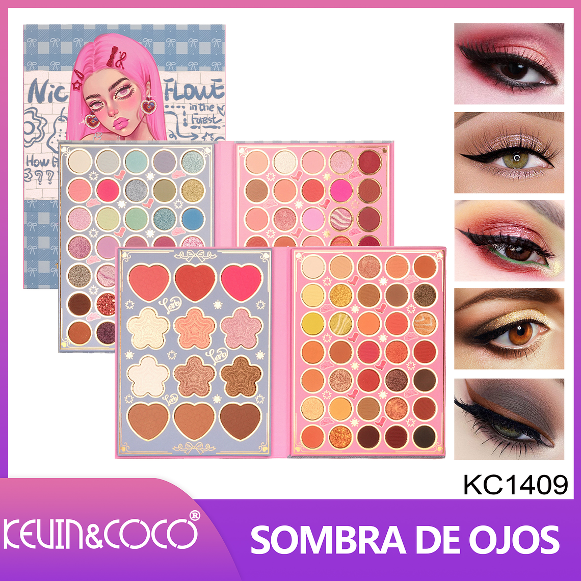 Paleta de Sombras Nice Flower de 117 Colores  1