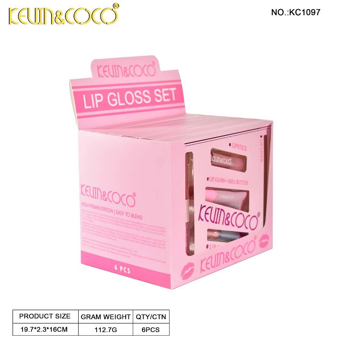  Set de Labios de 5 piezas (brillo de labios + delineador de labios + lápiz labial + aceite de labios+ balsamo labial)  8