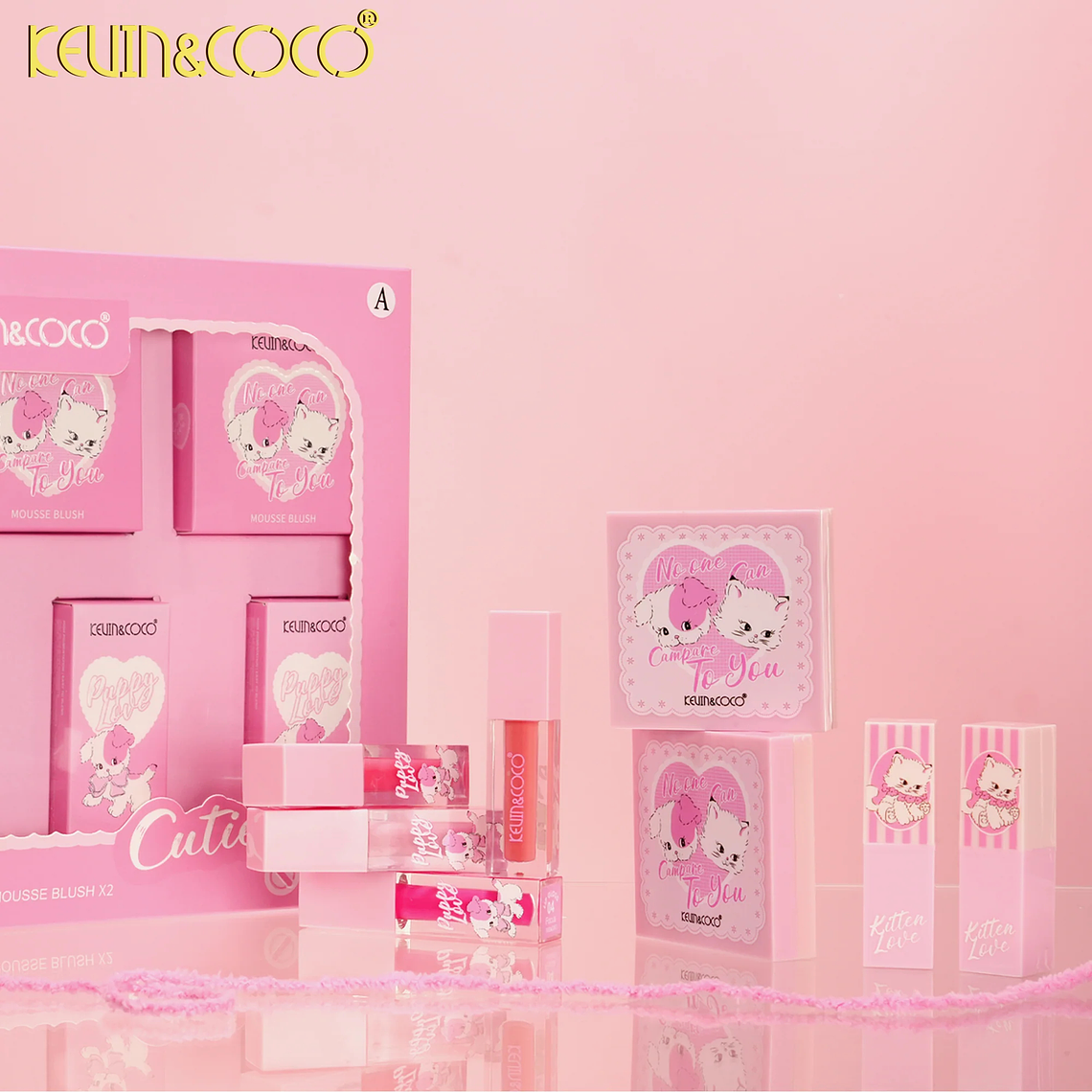 Set de brillo de labios de 8 piezas (brillo de labios + rubor + lápiz labial)  2