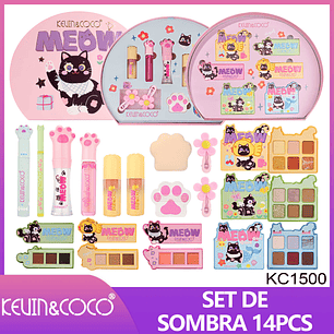 SET DE  MAQUILLAJE 14 PCS  OCEAN CAT