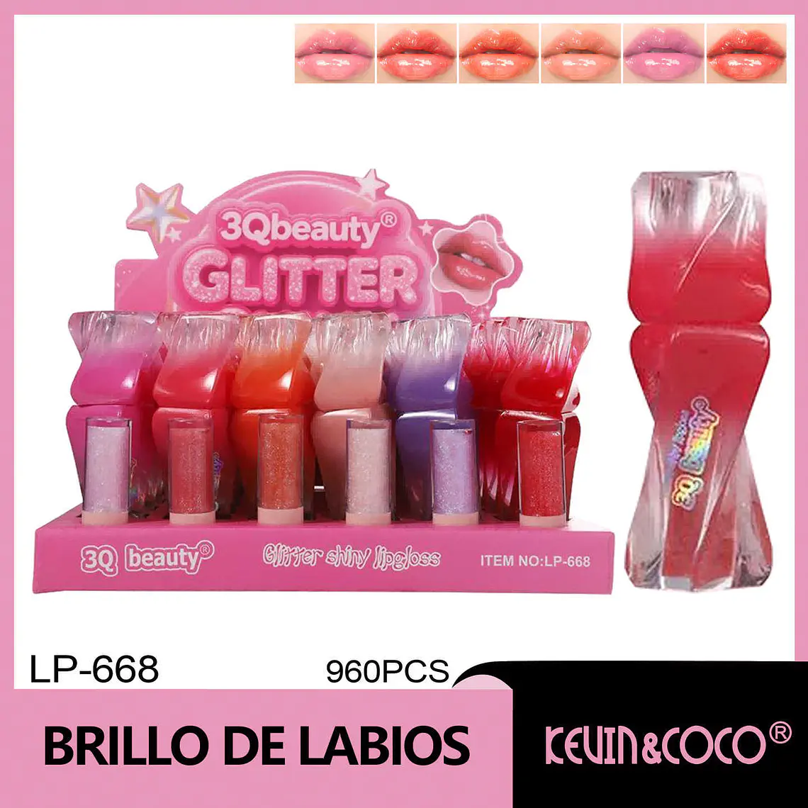  Brillos de Labios Shiny con Glitter 1