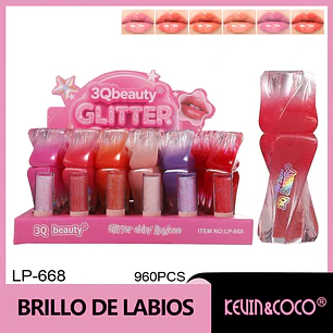 Brillos de Labios Shiny con Glitter