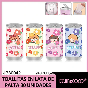 Toallas Húmedas en Lata (30 piezas) 30 piezas