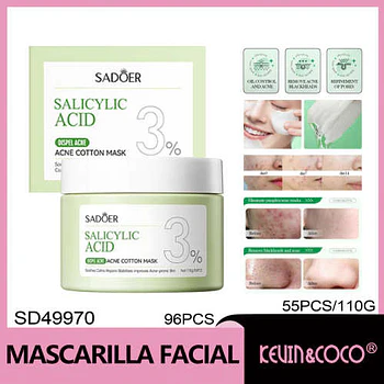 Mascarilla facial en almohadillas SADOER 100 g