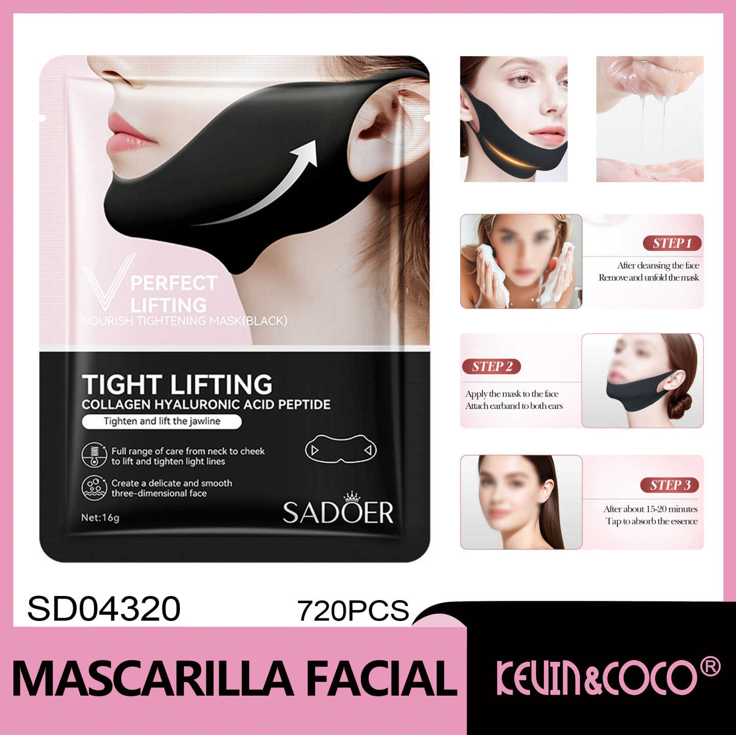 Mascarilla reafirmante y lifting facial SADOER 16 g